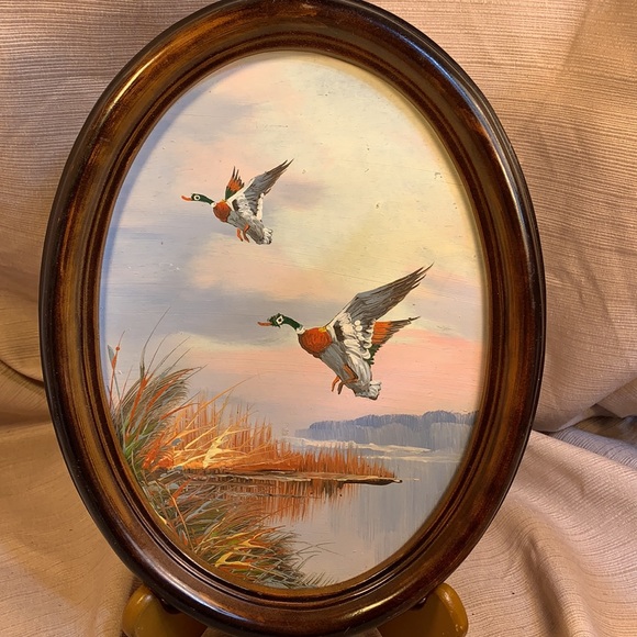 Original oil/acrylic(?) painting ducks in flight - Picture 4 of 13